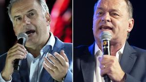 Yamandú Orsi y Álvaro Delgado, los dos candidatos de la segunda vuelta de las presidenciales en Uruguay.