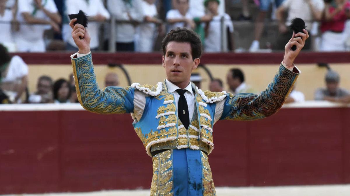 El diestro Ginés Marín tras cortar dos orejas en la pasada Feria de Huesca
