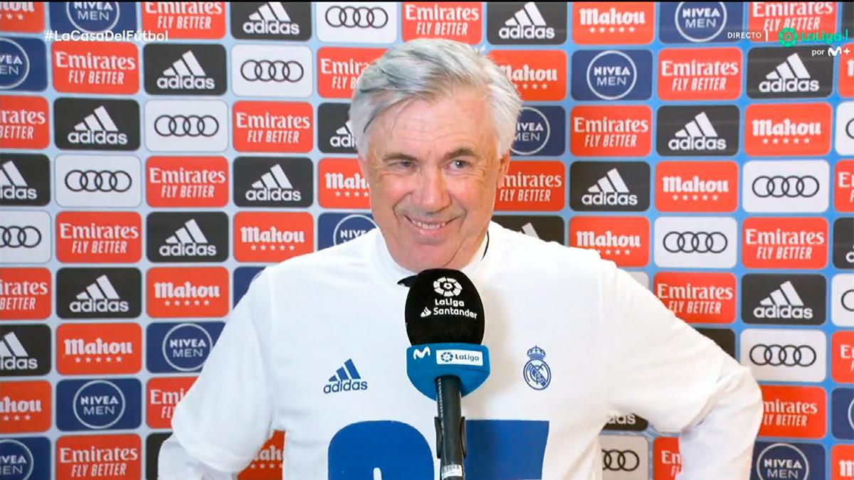 Ancelotti se mostró emocionado tras conseguir la Liga con el Real  Madrid