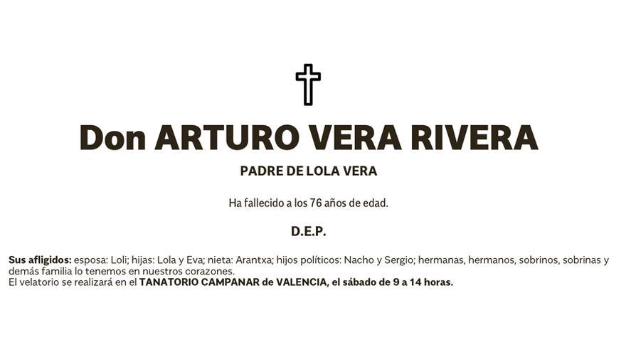 Esquela Arturo Vera Rivera