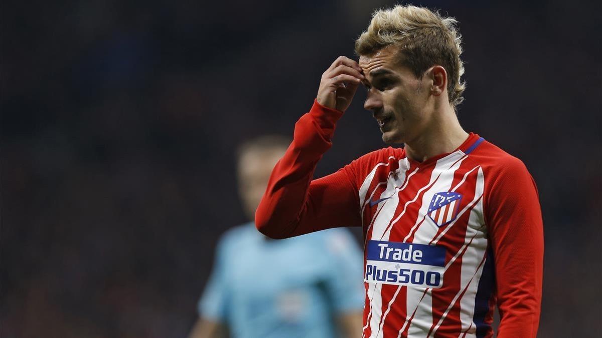 Griezman, durante el partido del sábado en el Wanda ante el Madrid