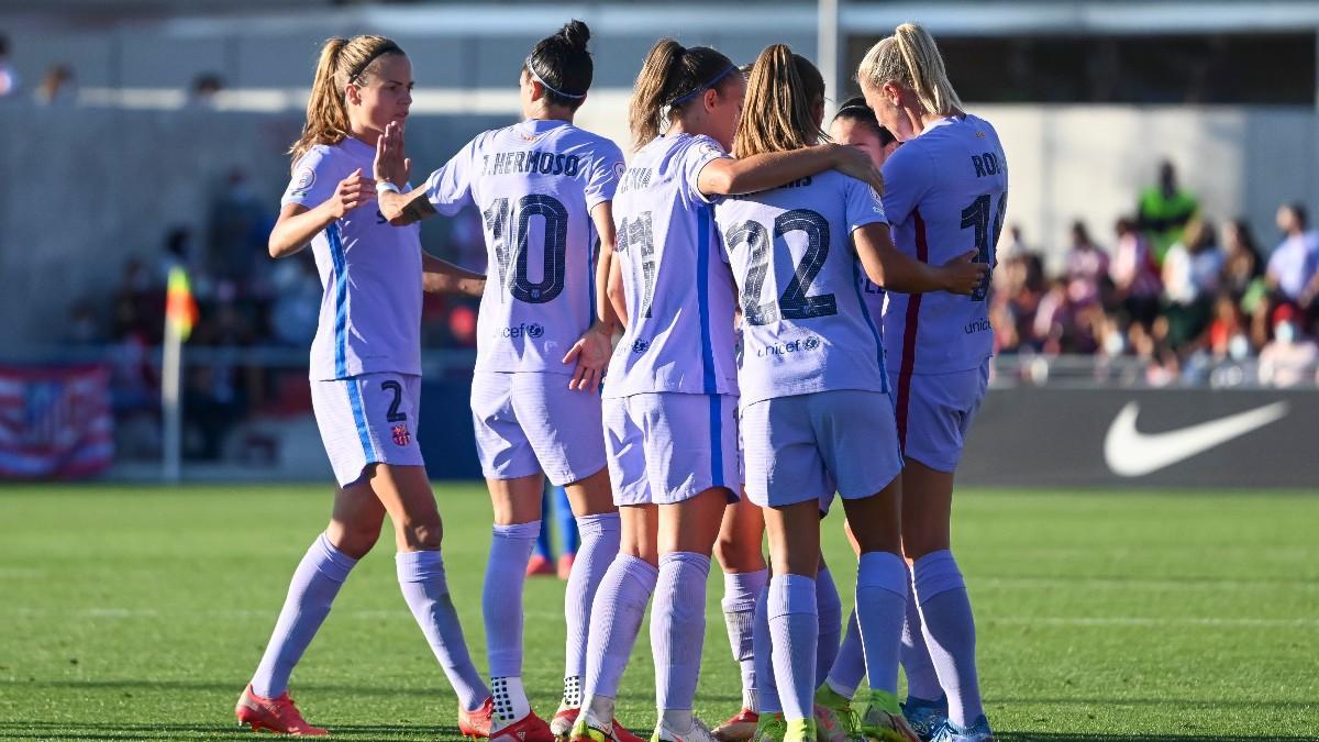 El Barça, celebrando un gol