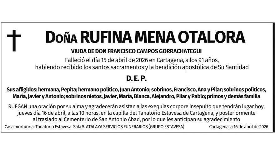Dª Rufina Mena Otalora