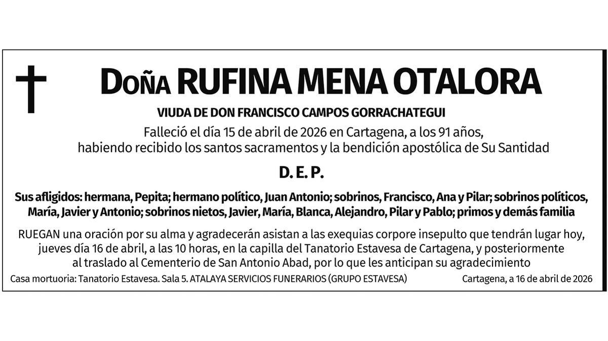 Dª Rufina Mena Otalora