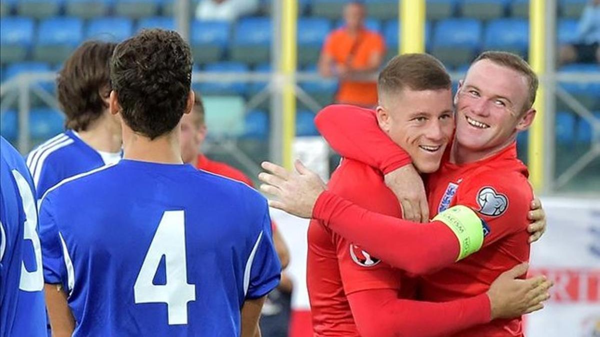 Rooney celebra un gol ante San Marino