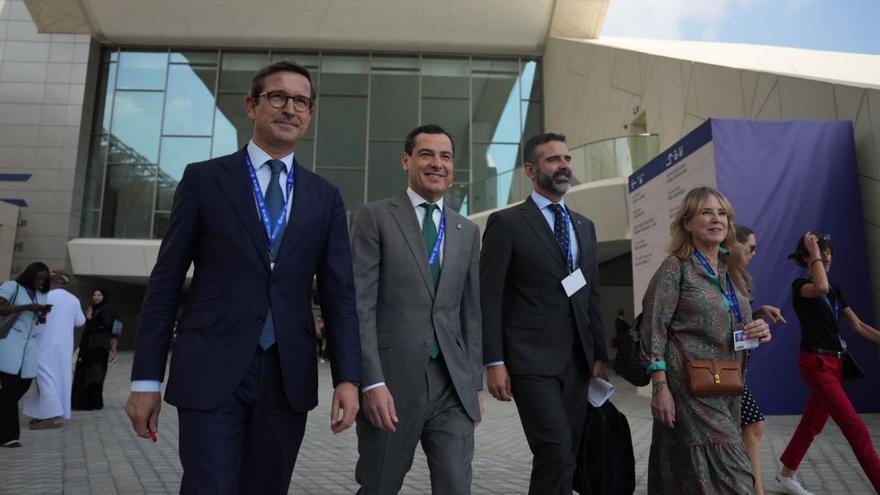 Juanma Moreno, este viernes, en el recinto de la COP28 que se celebra en Dubái.