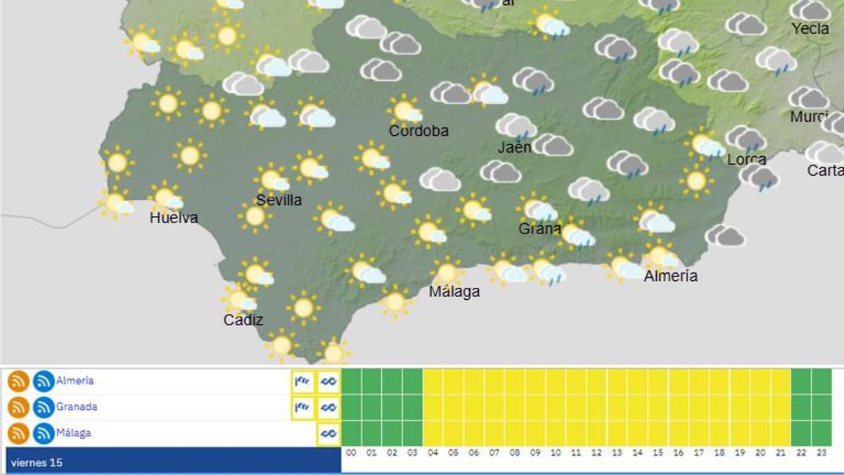 Mapa de la Aemet de este viernes