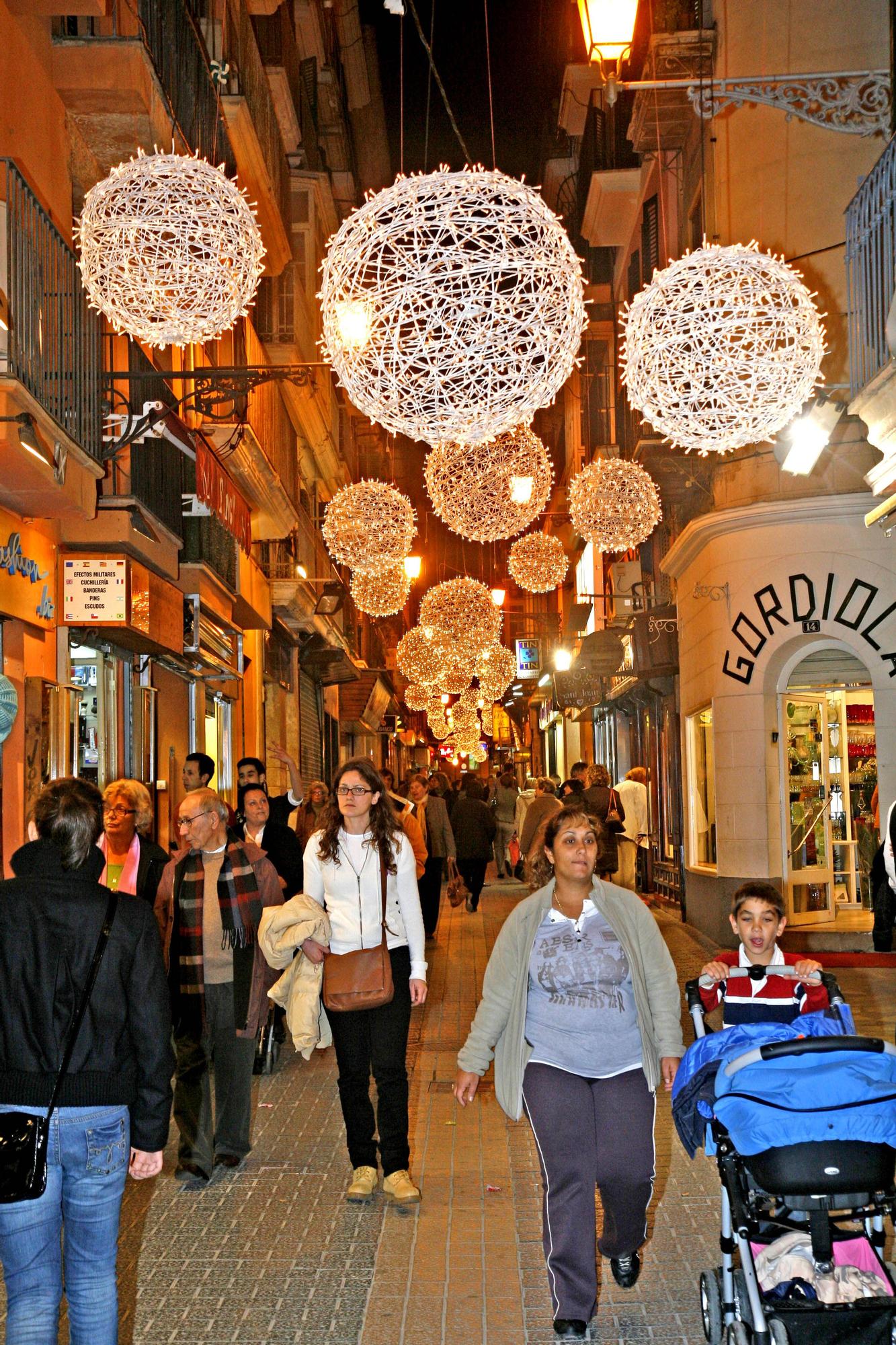 Así eran antes la luces de Navidad de Palma