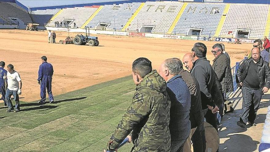 A CONTRARRELOJ, LAS OBRA para cambiar EL CÉSPED Y el SISTEMA DE RIEGO DEL FRANCISCO DE LA HERA