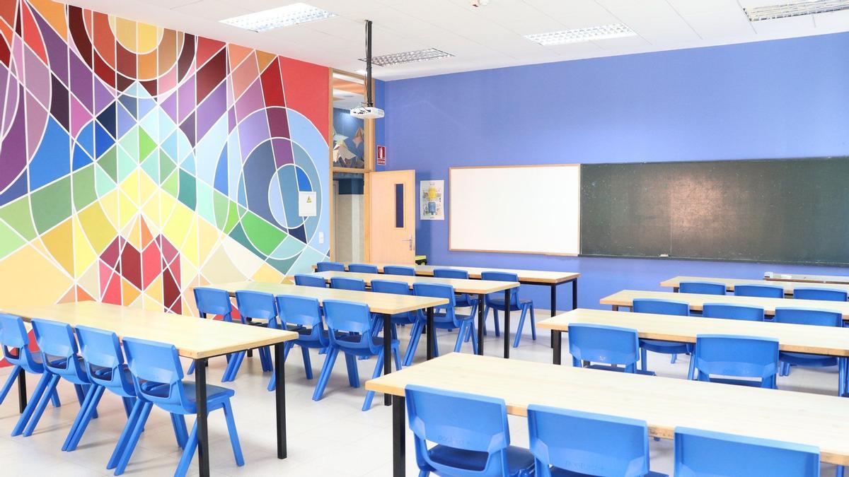 Una de las aulas del Compañía de María de Zaragoza