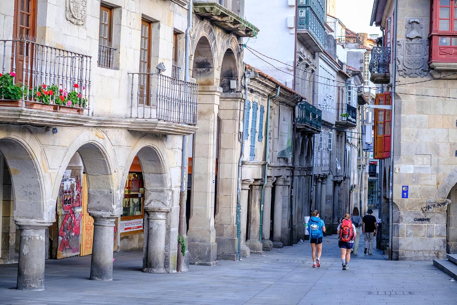 Peregrinos en el centro histórico