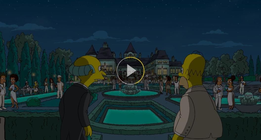 Fiesta blanca de P.Diddy en Los Simpson