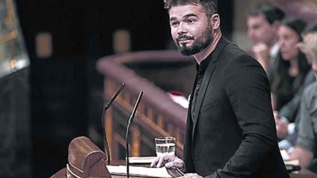 Rufián durante su intervención.