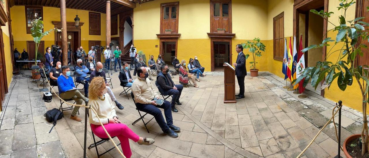La rueda de prensa de Francis González se celebró este jueves 17 de febrero de 2022 en la Casa de los Cáceres