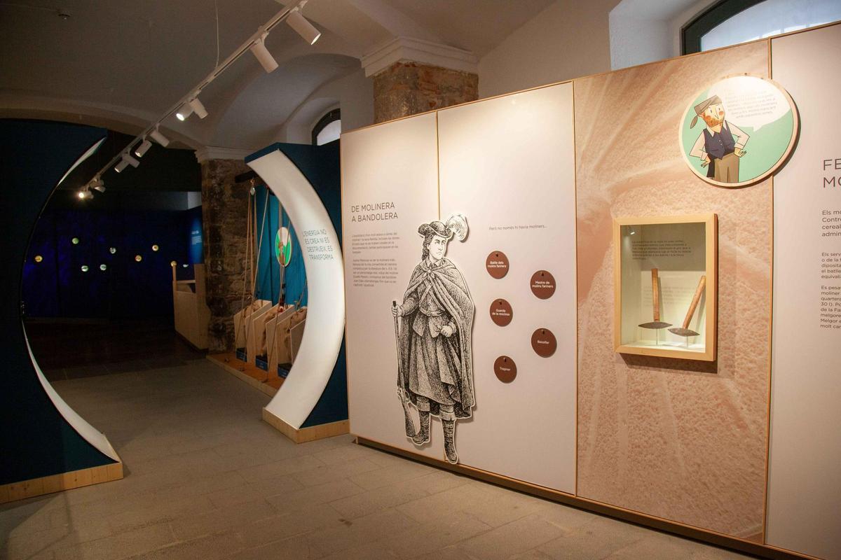 Un dels espais de la nova museografia de l'Ecomuseu Farinera.