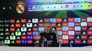 Carlo Ancelotti, entrenador del Real Madrid, en rueda de prensa