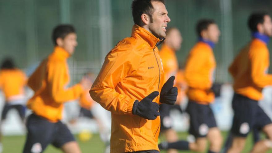 Marchena en un entrenamiento del Deportivo en Abegondo.