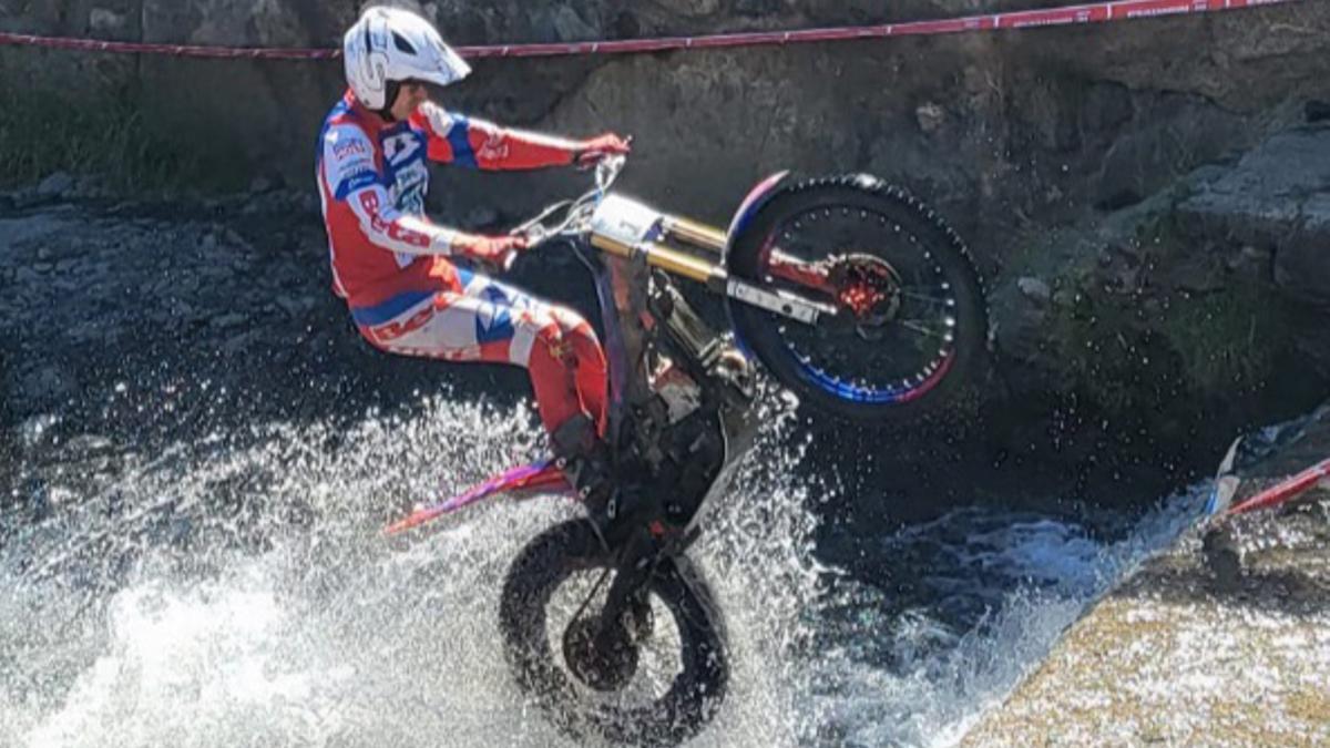 Joan Mir, durante el campeonato de Trial celebrado en Pollença.