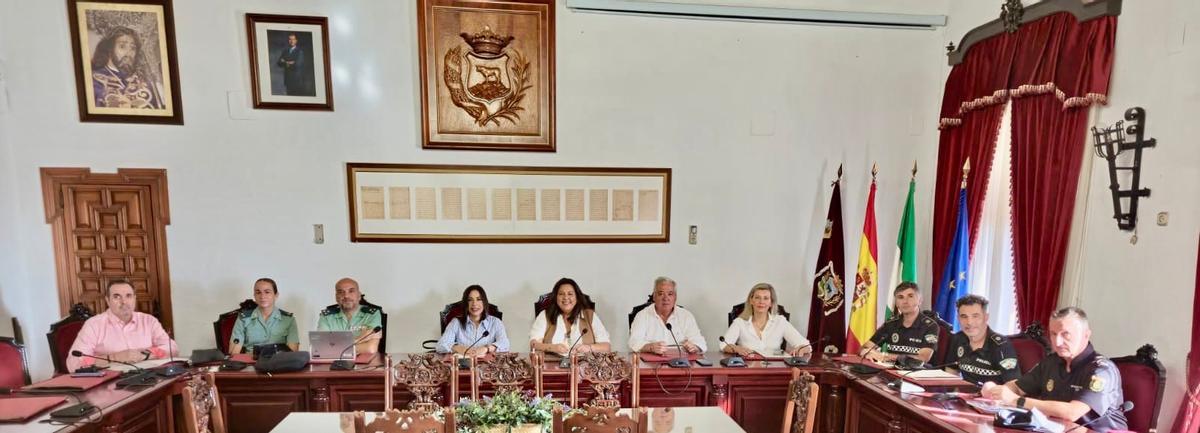 Asistentes a la Junta Local de Seguridad de Montoro.