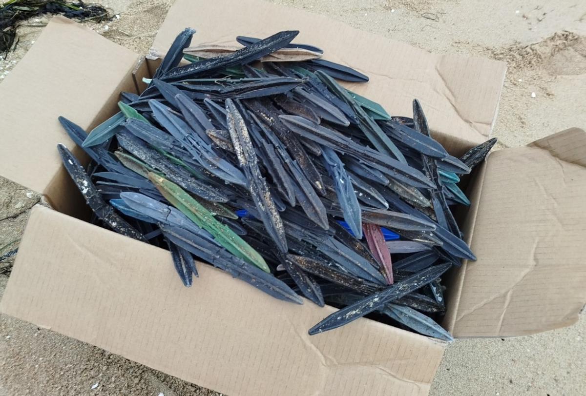 Tarugos recogidos por Limpiarousa en las playas arousanas