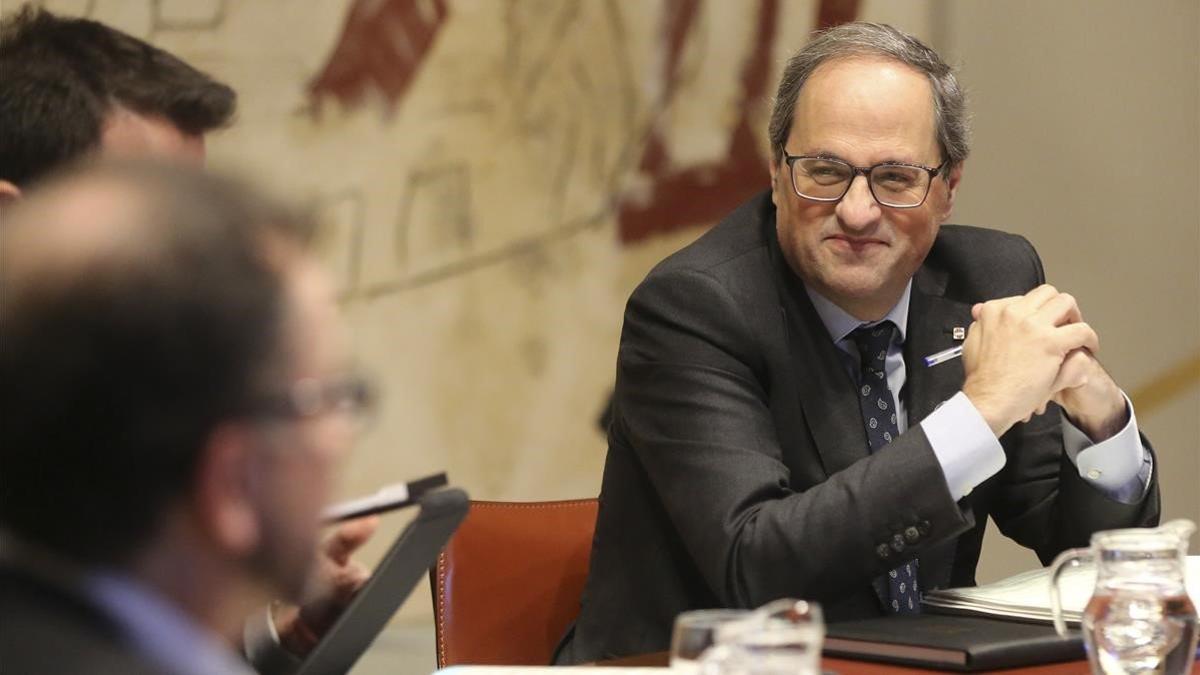 El 'president' Quim Torra, en la reunión del Consell Executiu de este martes.