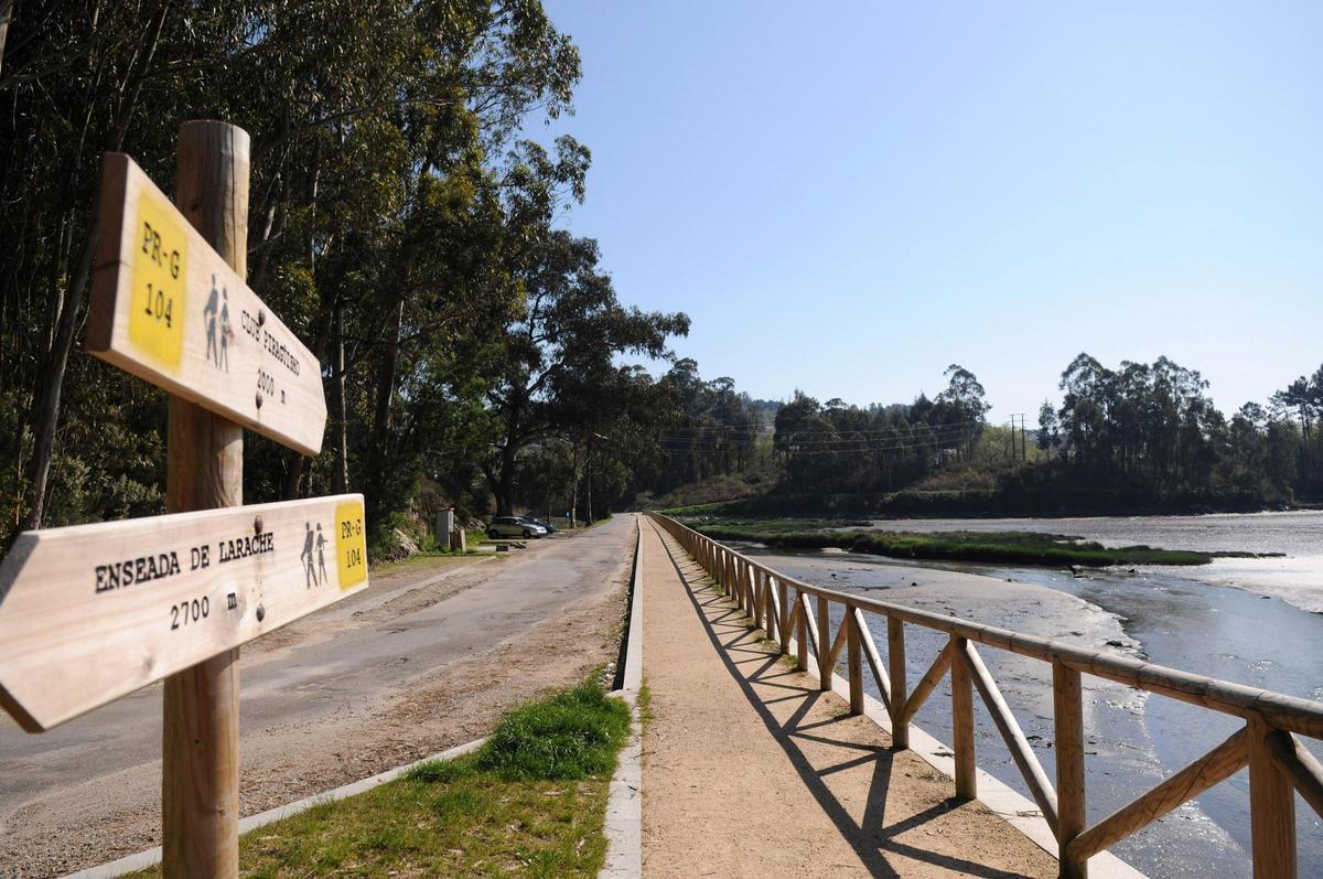 Paseo de las Salinas do Ulló, en Vilaboa, donde no se permiten las bicicletas