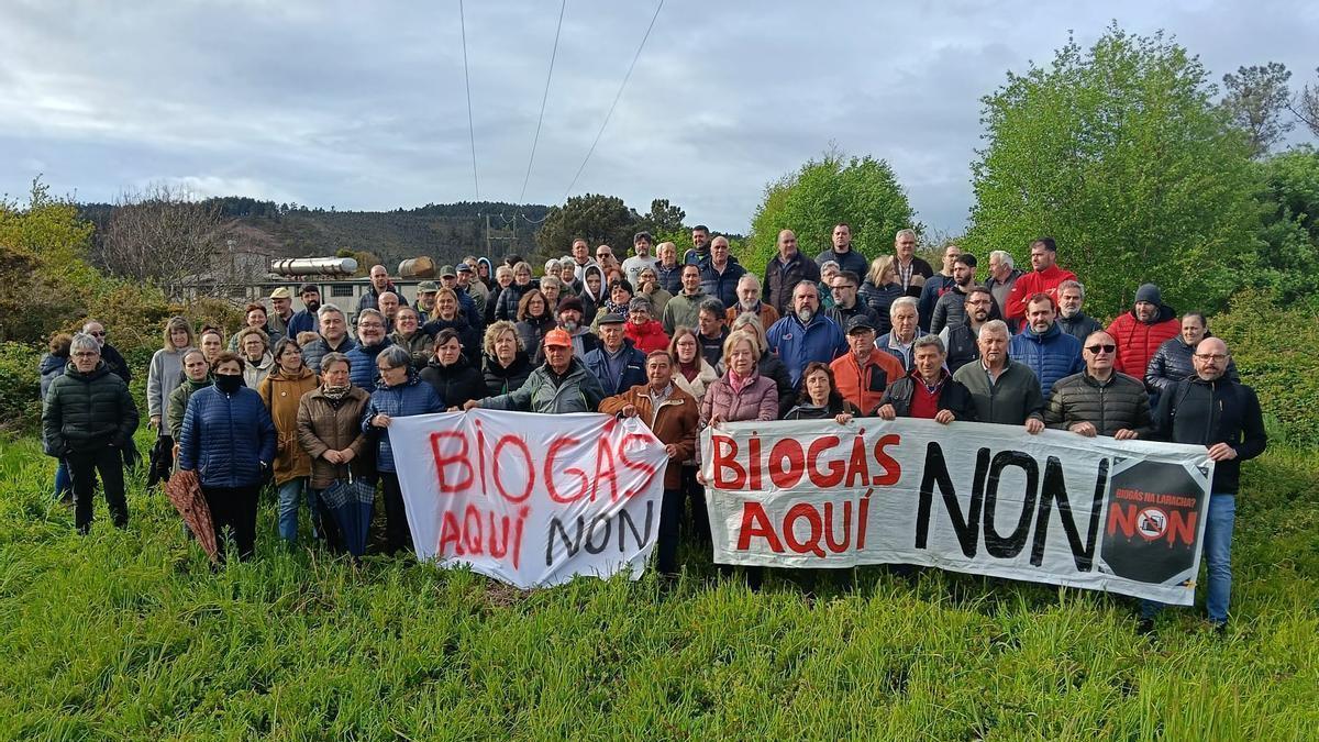 Concentración veciñal en Soandres en contra da planta de biogás.