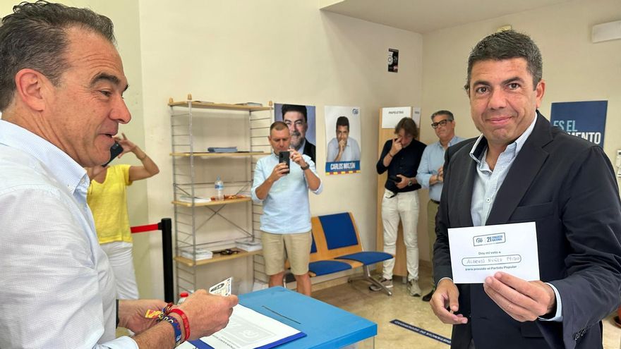 Carlos Mazón, en la sede del PPCV en Alicante
