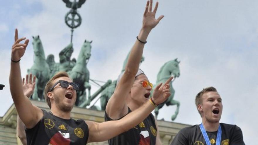 La selección alemana celebra el titulo mundial en Berlín