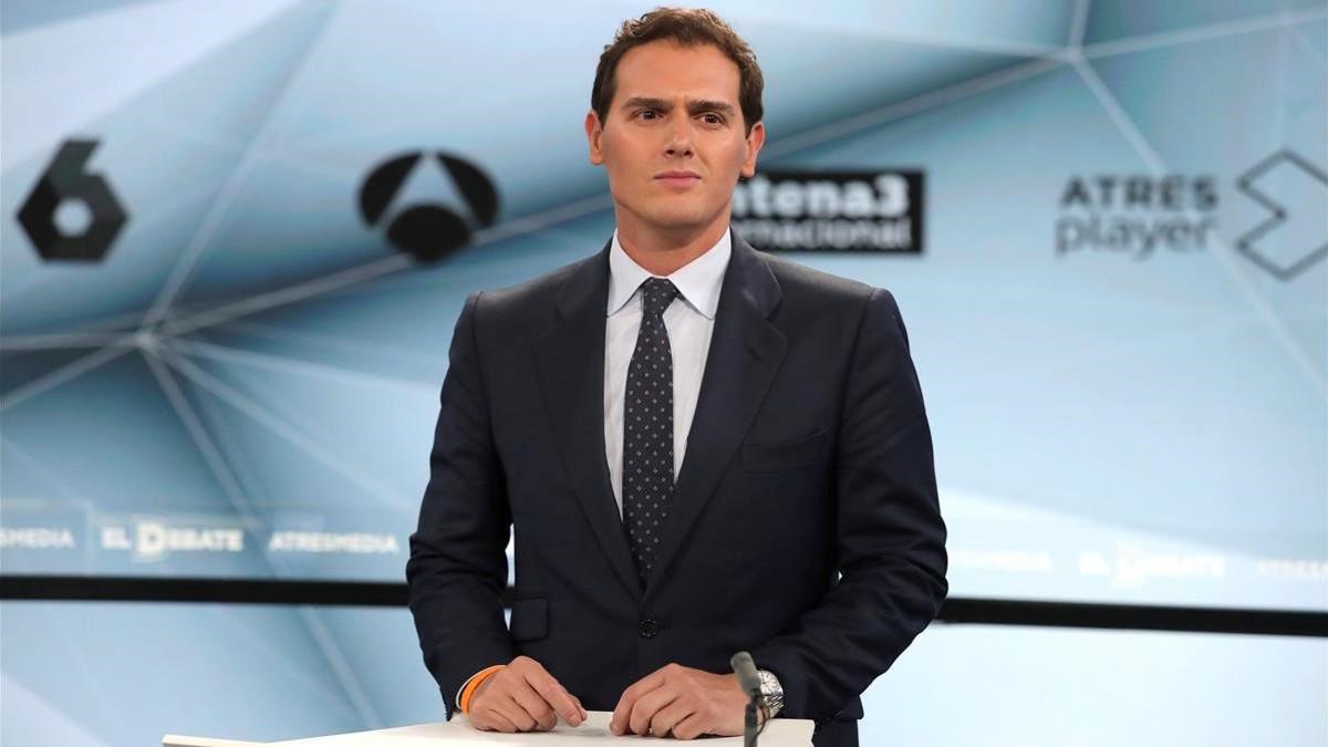 Albert Rivera, durante el debate de Atresmedia.