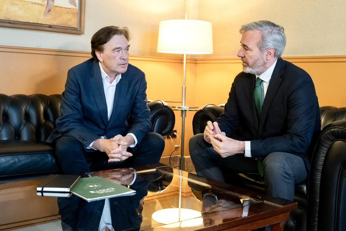 Guitarte y Azcón, en la ronda de contactos de este martes.