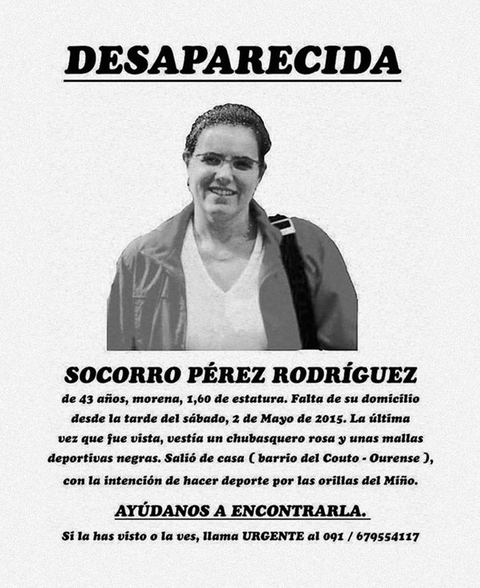 Uno de los carteles que se repartió con los datos de Socorro