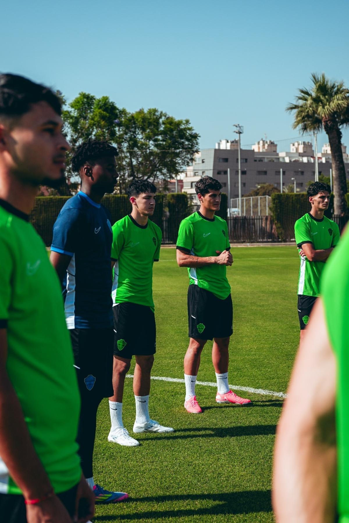 Rafa Núñez, Owen Bosch, Dídac Castellà, Pablo Felipe y Nordin, de izquierda a derecha, durante una sesión de la pretemporada.
