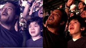 L’emoció del nen durant el concert es pot veure al vídeo gravat per la mare.
