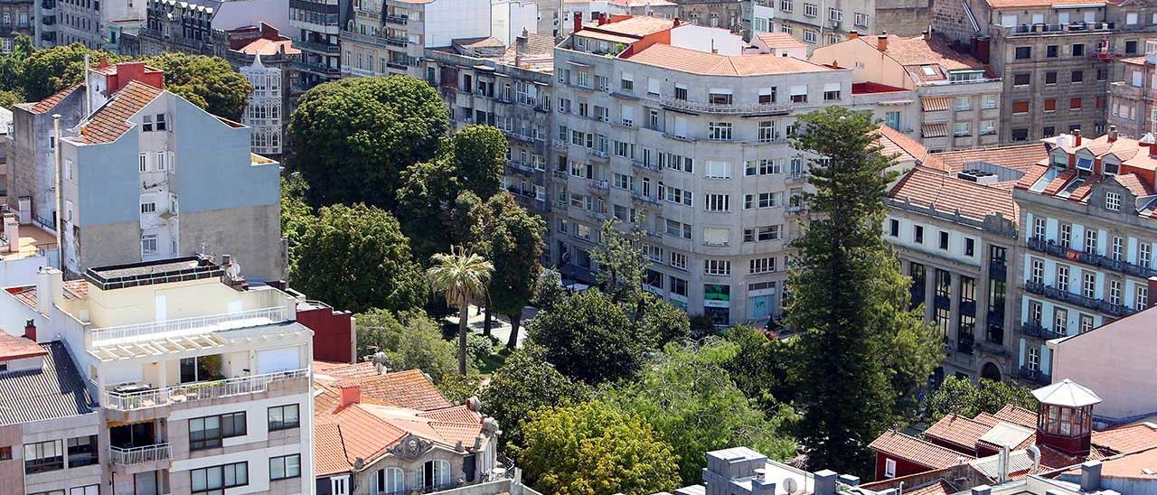 Edificios en el centro urbano de Vigo