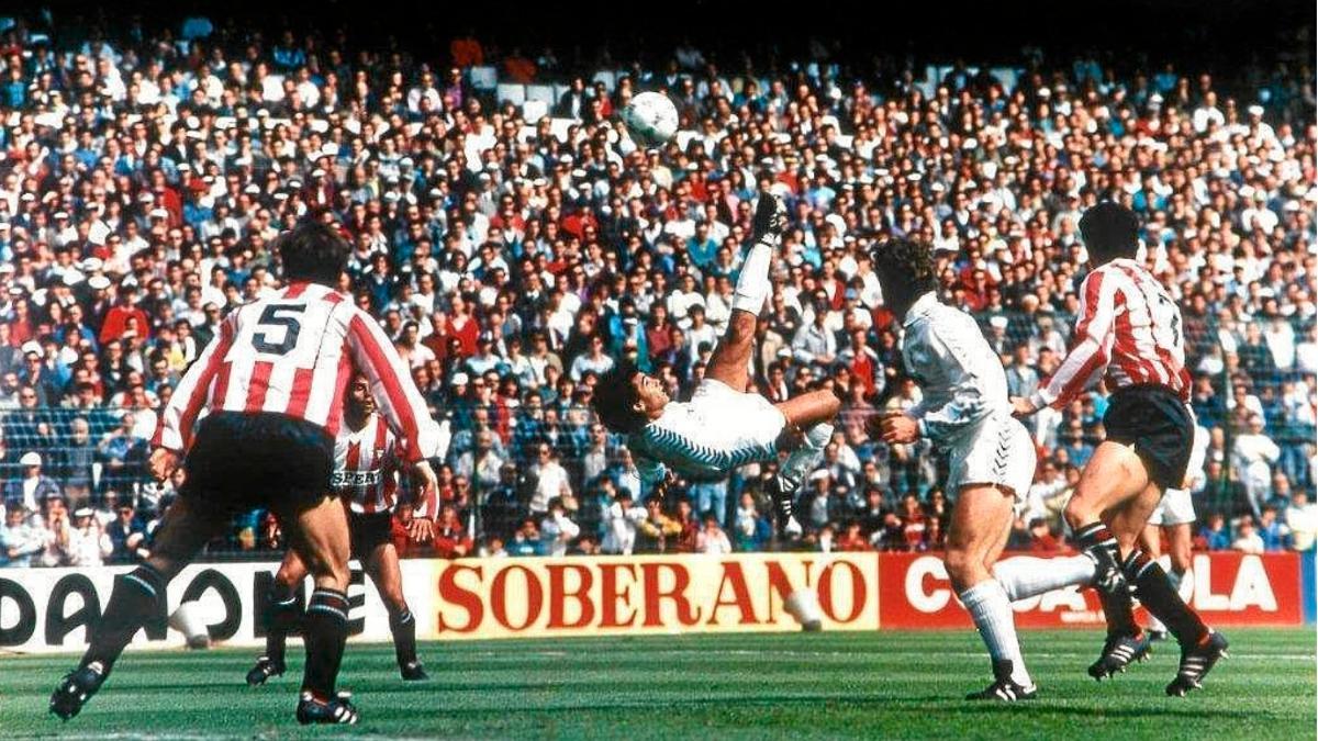 Hugo Sánchez (Real Madrid) vs Logroñés 1988 Hugo Sánchez (Real Madrid) vs Logroñés 1988