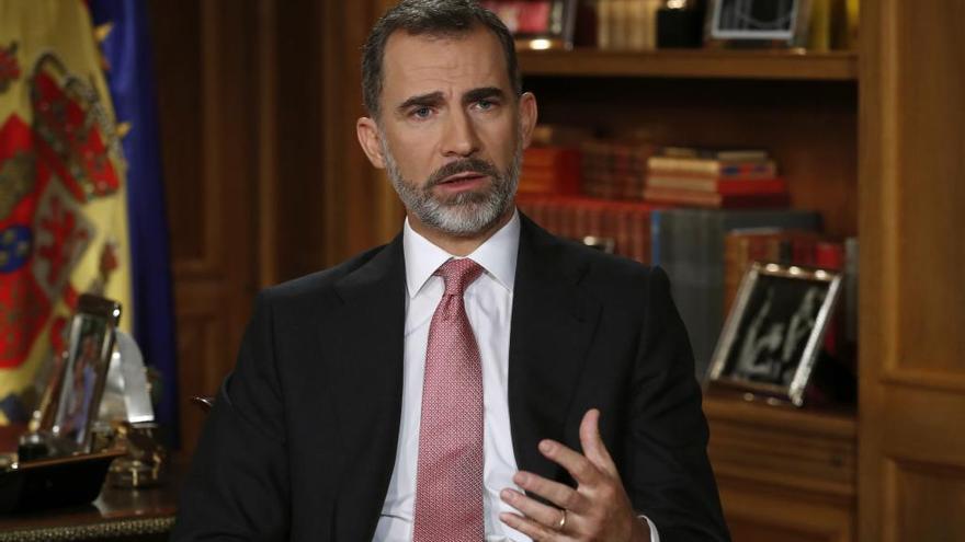 El rey Felipe VI durante el tradicional mensaje de Navidad