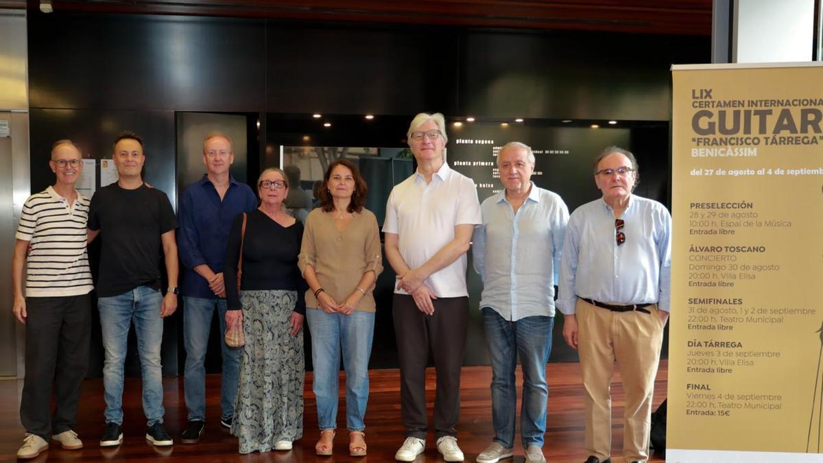 El jurado del LIX Certamen Internacional de Guitarra Francisco Tárrega de Benicàssim, durante esta edición del concurso.