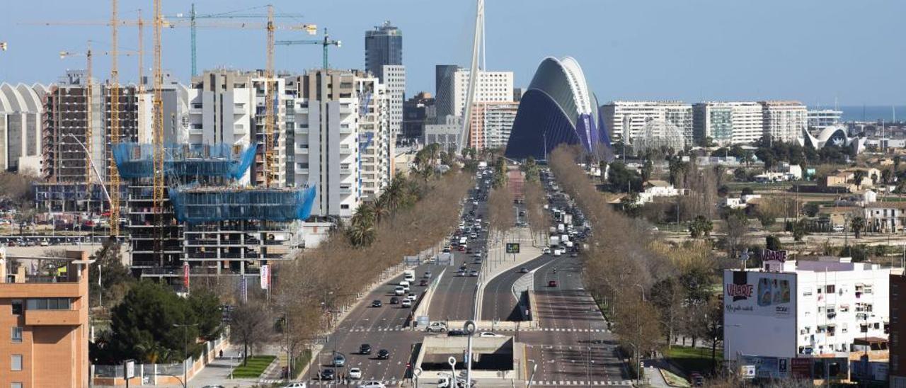 Viviendas en construcción en el PAI de Quatre Carreres.