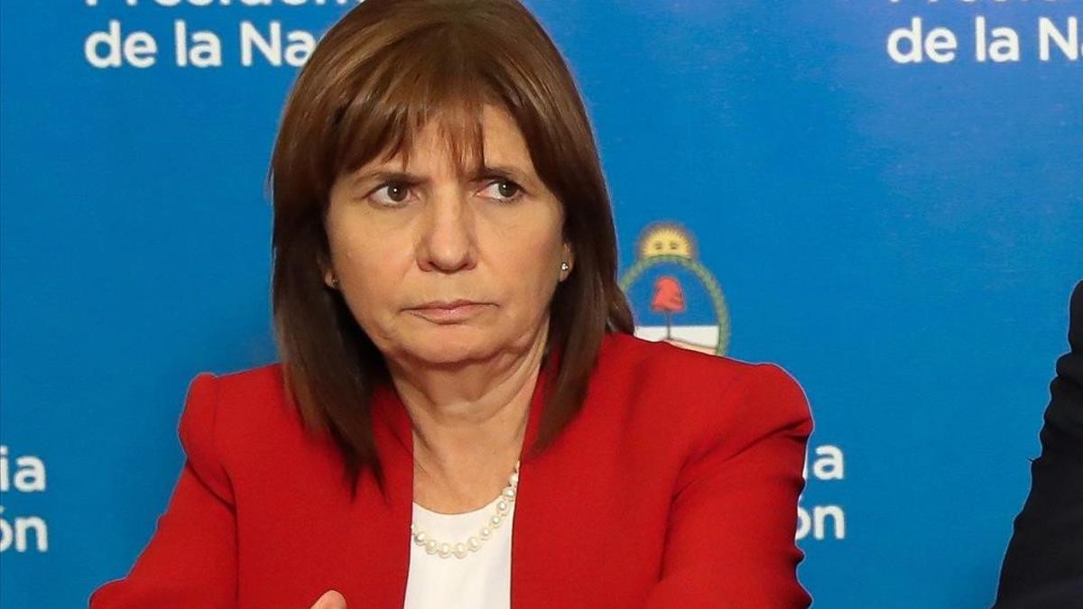 Imagen de  la ministra de Seguridad Patricia Bullrich en el Gobierno de Macri en 2018.