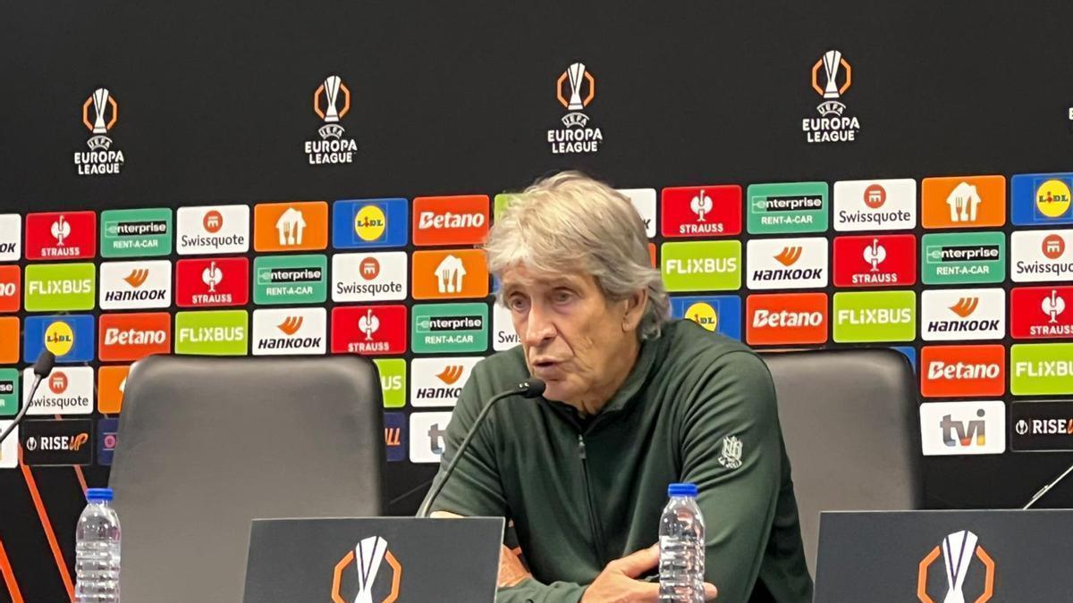Manuel Pellegrini, en la rueda de prensa posterior al Braga-Betis