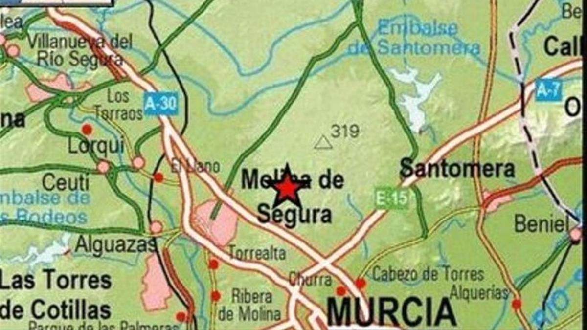 Mapa con el epicentro del terremoto. /  IGN