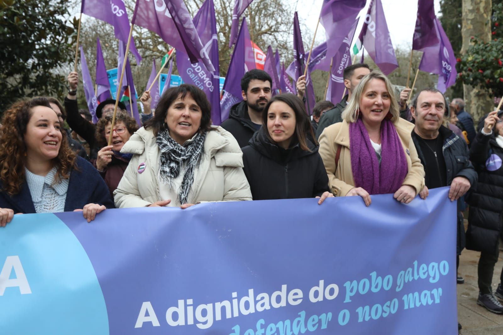 Así se ha desarrollado la manifestación por la crisis de los pélets en Santiago