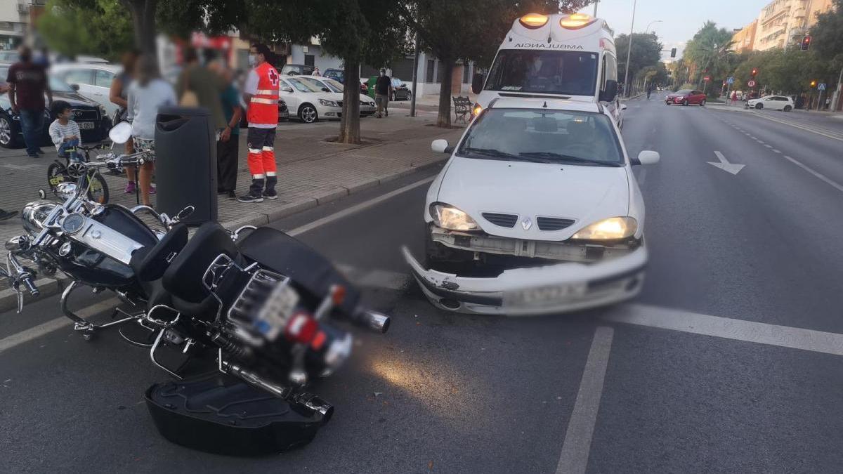 Herido un motorista en una colisión por alcance