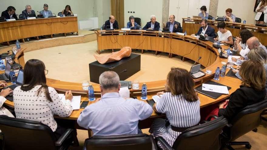 Los parlamentarios, reunidos ayer durante la Diputación Permanente en Santiago. // Óscar Corral