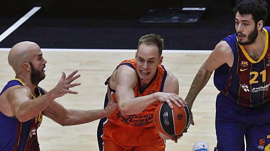 Partido entre el Valencia Basket y el Barça en la Euroliga