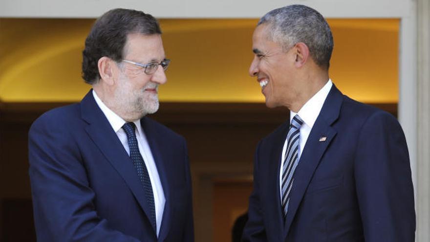 Mariano Rajoy recibe al presidente Obama en la Moncloa