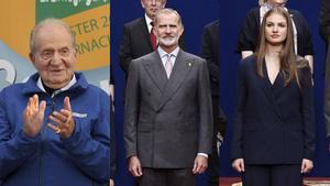 Combo de Juan Carls I, Felipe VI y la princesa Leonor