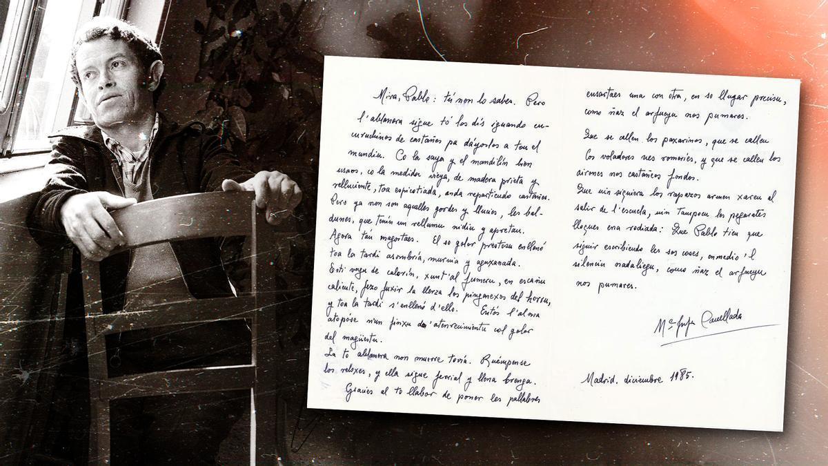 A la izquierda, Pablo Ardisana, nuna semeya fecha pol so hermanu Juan. A la derecha, la carta de María Josefa Canellada.