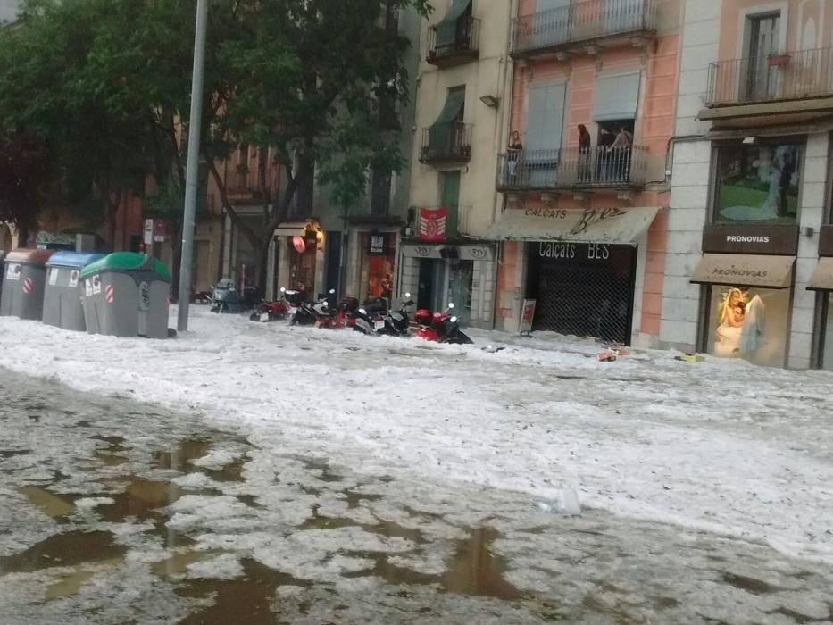 Tromba d'aigua a la ciutat de Girona